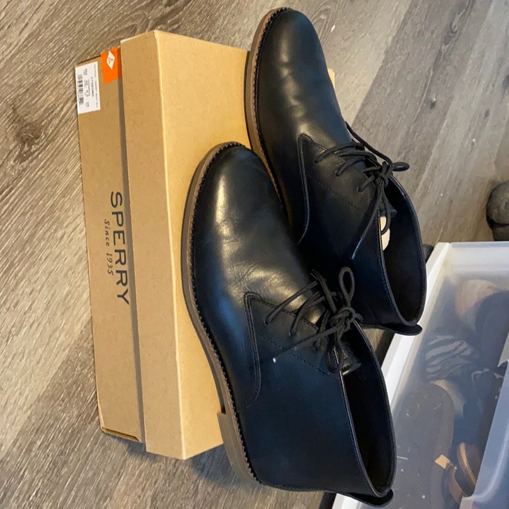 Sperry lace up booties.  Worn once, like brand new.